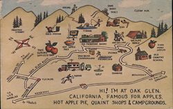 Map of Oak Glen Postcard