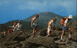 Camp Tapawingo, Girls Hiking on Rocks Postcard
