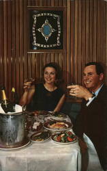 A Champagne Toast on the Super Chief Postcard