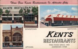 Three Fine Kents Restaurants Postcard