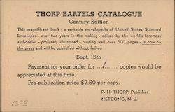 Throp-Bartels Catalogue - Century Edition Netcong, NJ Postcard Postcard Postcard