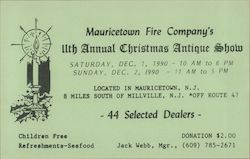 Mauricetown Fire Company's 11th Annual Xmas Antique Show, 1990 New Jersey Advertising Postcard Postcard Postcard