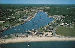 Air View of Falmouth Harbor Postcard