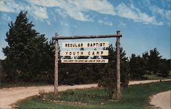 Sign at Entrance, Regular Baptist Youth Camp Postcard