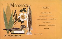 Minnesota Jet Northwest Menu Postcard