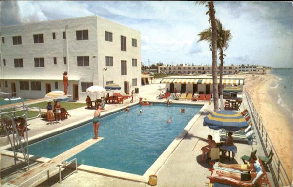 The Kimberly Hotel.Pool.Cabanas.Directly To The Ocean, Collins Avenue At 158th Street Miami Beach Florida