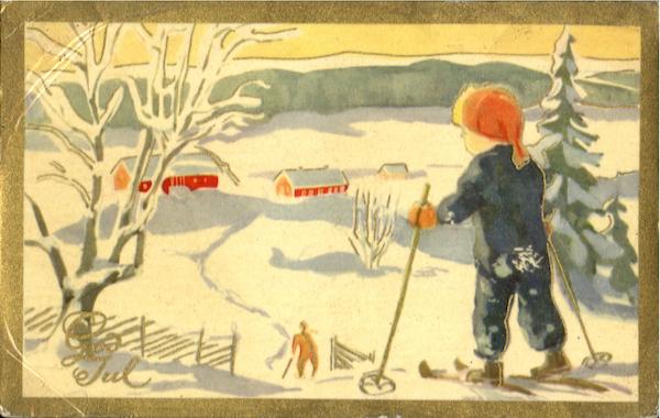 God Jul - Child Skiing Children