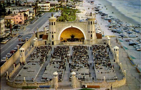 Bandshell and Beach at beautiful Daytona Beach, Fla. Florida