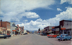 Main Street - Vintage Cars Postcard