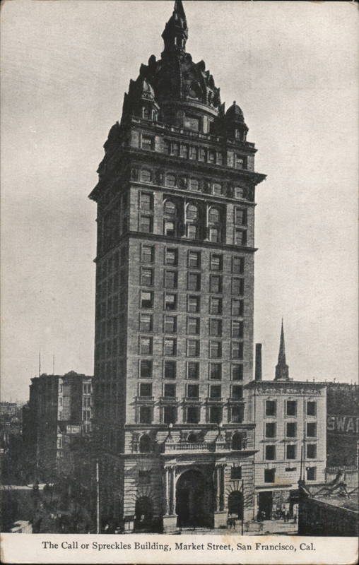 The Call or Spreckles Building, Market Street San Francisco California