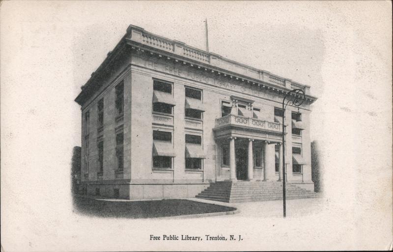 Free Public Library Trenton NJ Postcard Free Public Library Trenton NJ Postcard