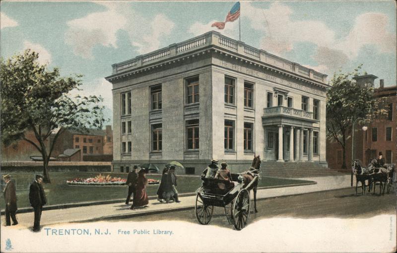 Free Public Library Trenton NJ Postcard Free Public Library Trenton NJ Postcard