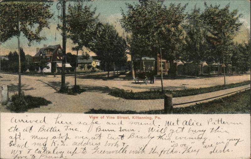 View of Vine Street Kittanning, PA Postcard