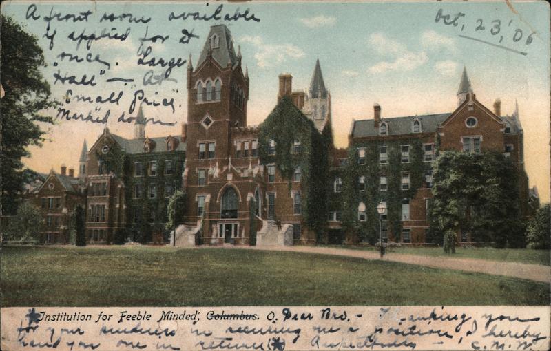 Institution of Feeble Minded Columbus Ohio