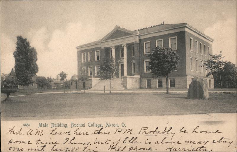 Main Building, Buchtel College Akron Ohio