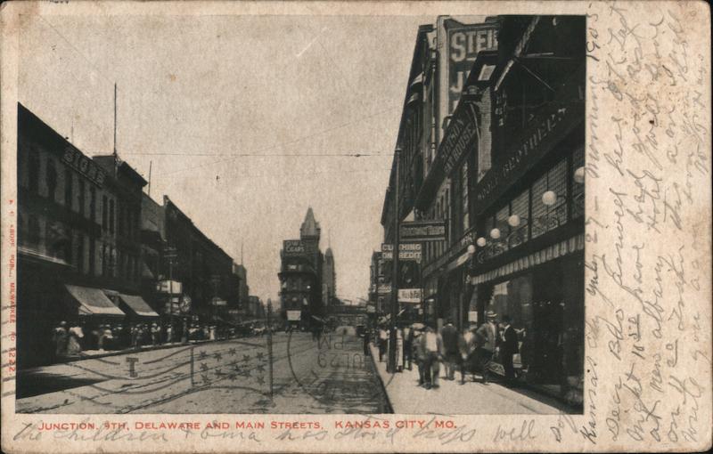 Junction 9th, Delaware and Main Streets Kansas City Missouri