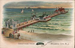 Greetings from Ocean Pier Postcard