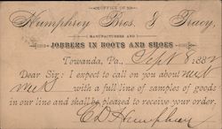 Humphrey Bros. Boots & Shoes Postcard