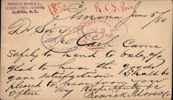 Preswick, Morse & Co. Elmira, NY Postal Cards & Correspondence Postcard Postcard Postcard