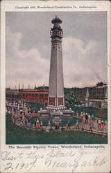 The Beautiful Electric Tower, Wonderland Indianapolis, IN Postcard Postcard Postcard