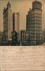 Park Row & St. Paul Building Postcard