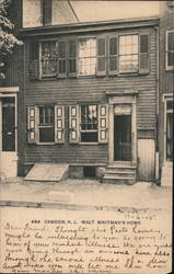 Walt Whitman's Home Camden, NJ Postcard Postcard Postcard