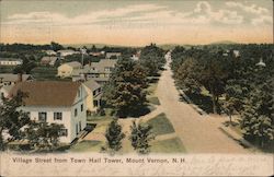 Village Street from town Hall Tower Mont Vernon, NH Postcard Postcard Postcard
