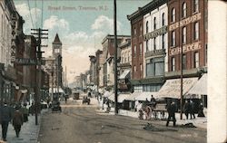 Looking Along Broad Street Postcard