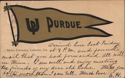 Purdue University Pennant Lafayette, IN Postcard Postcard Postcard