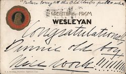 Greetings from Wesleyan University Middletown, CT Postcard Postcard Postcard