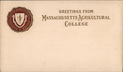 Greetings from Massachusetts Agricultural College (Umass MAC) Postcard