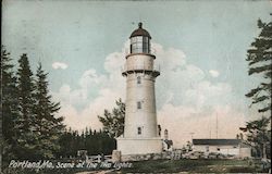 Scene at The Two Lights Portland, ME Postcard Postcard Postcard