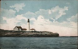 Portland Headlight from Water Postcard