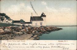 Bristol Ferry Light House Rhode Island Postcard Postcard Postcard