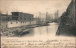 Fishing Vessels at T Wharf Boston, MA Postcard Postcard Postcard