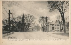 Baptist Church and Wadleigh School Postcard