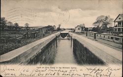 Lock on Erie Canal in the Mohawk Valley Herkimer, NY Postcard Postcard Postcard