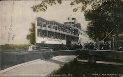 Steamer, Lord Baltimore, Looking Through Delaware City, Del Steamers Postcard Postcard Postcard