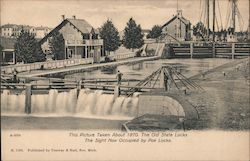 The Old State Locks. The sight Now Occupied by Poe Locks Sault Ste. Marie, MI Postcard Postcard Postcard