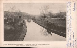 View of Canal, Aquaduct and Tow Path from Porch of Point Pleasant Inn Pennsylvania Postcard Postcard Postcard
