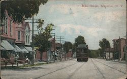 Looking Along Main Street Postcard