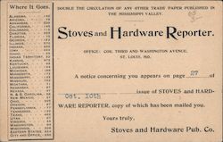 Stoves and Hardware Reporter St. Louis, MO Postcard Postcard Postcard