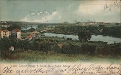 Catskill Village & Creek, West Shore Bridge Postcard