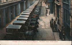 Loading Delivery Wagons Marshall Field Retail Store Postcard
