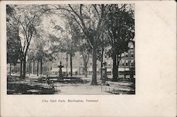 City Hall Park Burlington, VT Postcard Postcard Postcard