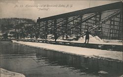 Harvesting Ice at Rockland Lake Postcard