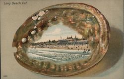 A Bathing Scene, Long Beach, Cal. Postcard