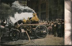 Fire Engine at Work in New York Postcard