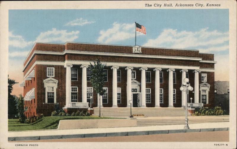 The City Hall Arkansas City, KS Postcard