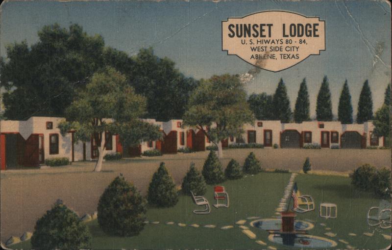 Sunset Lodge Abilene, TX Postcard